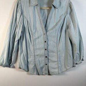WHBM 100% cotton denim blue shirt